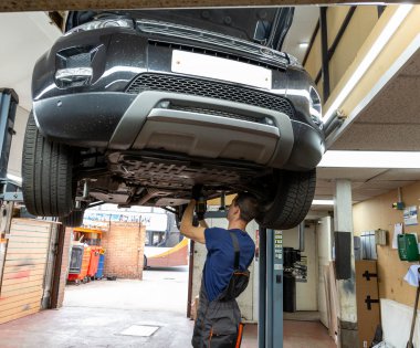 A car being serviced