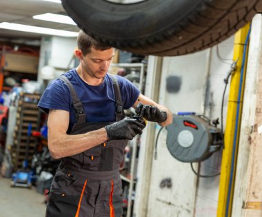 A car being serviced