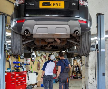 A car being serviced