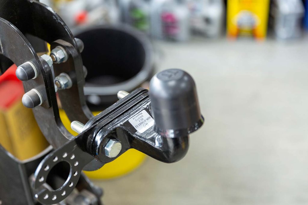 A detachable towbar head removed from its socket