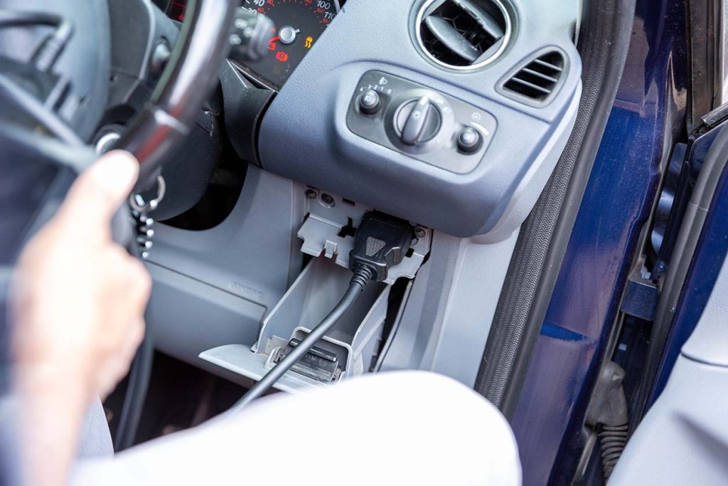 A car key being programmed