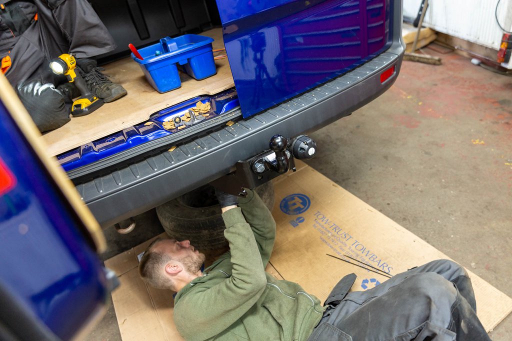 A van being fixed