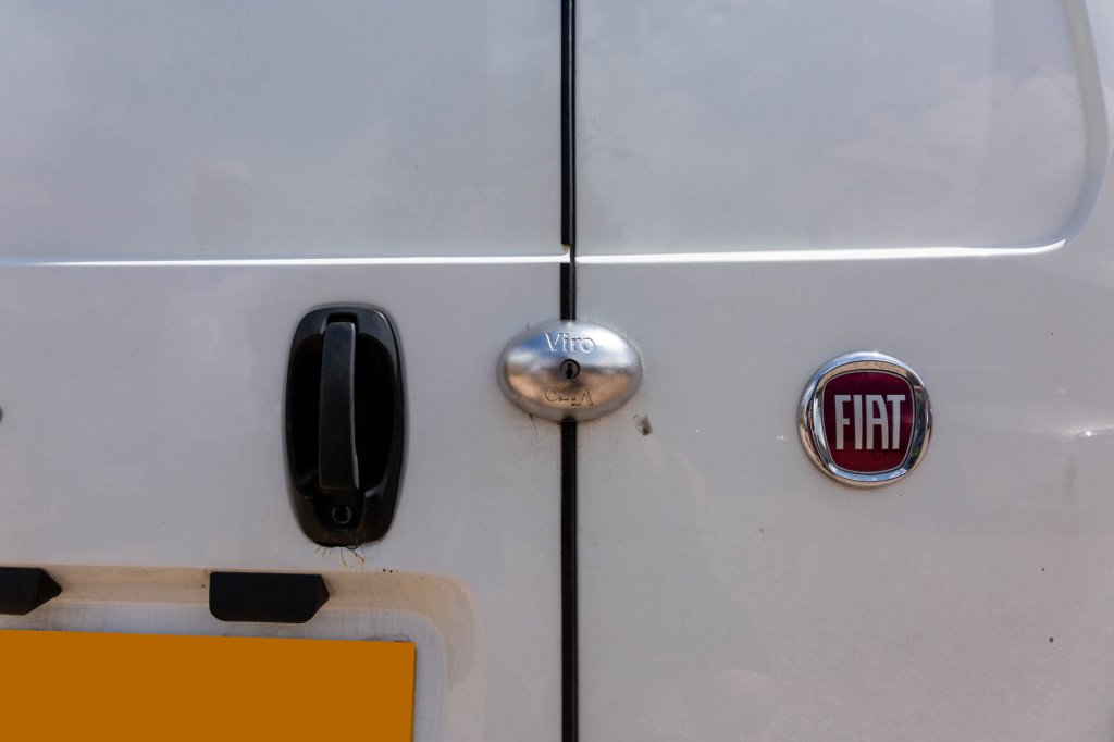 An additional security lock fitted to a van side door