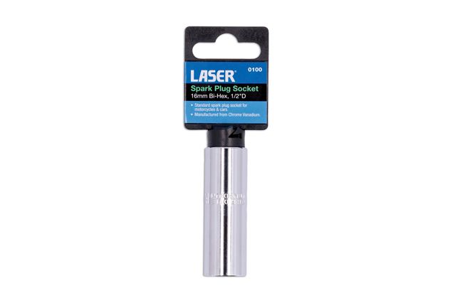 Laser 0100 16mm Spark Plug Socket 1/2" Dr Removal Tool Car Van - Image 3