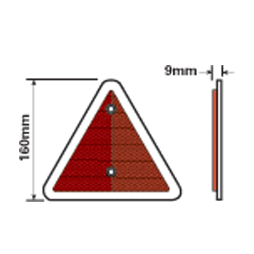 Maypole Trailer Caravan Reflector Triangle Red Amber Rear Safety - Image 3