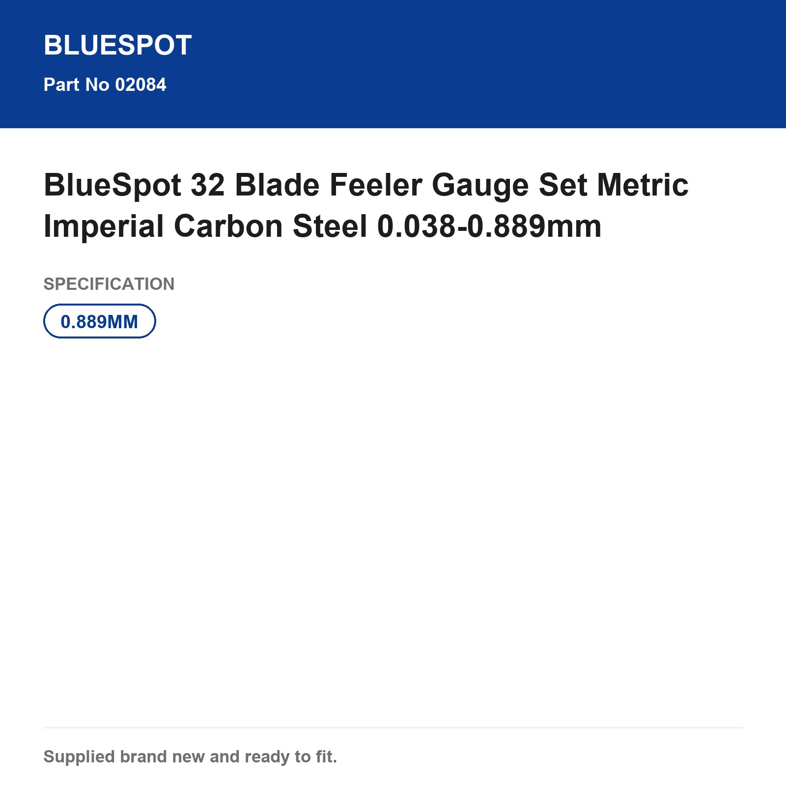 BlueSpot Feeler Gauge Set 32 Blade Metric Imperial Carbon Steel 0.038-0.889mm - Image 4