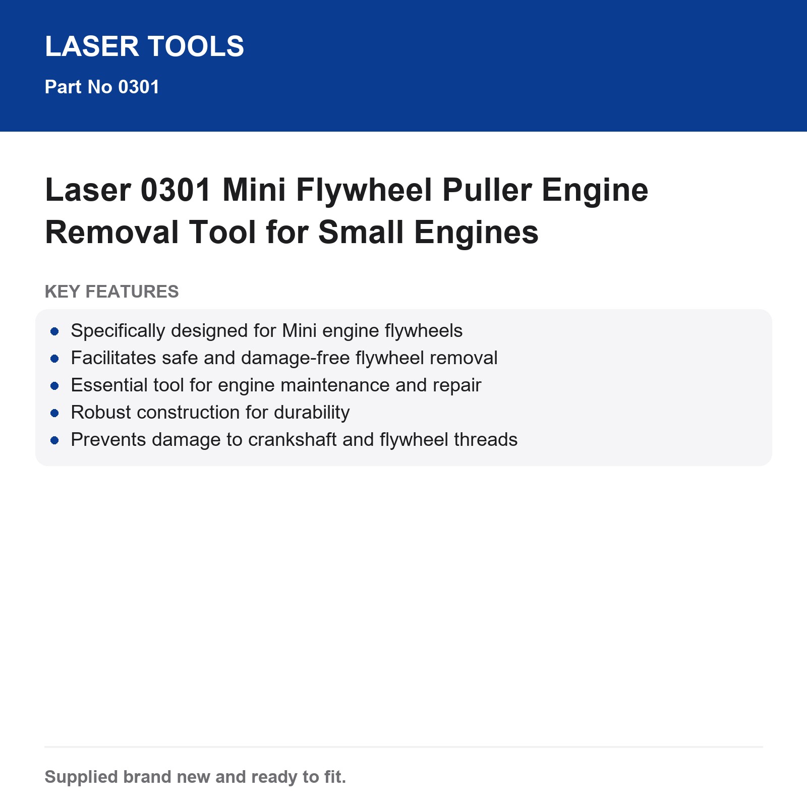 Laser 0301 Mini Small Engine Flywheel Puller Tool - Image 4