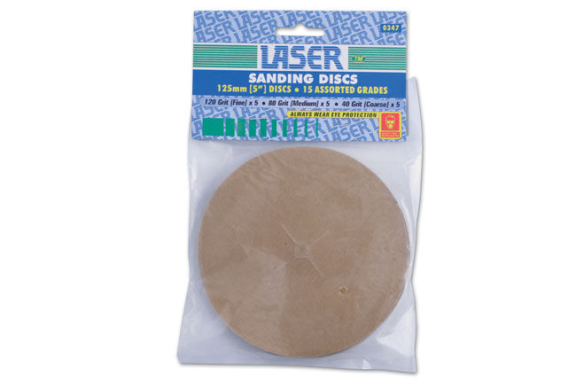 Laser Tools 0347 Sanding Discs 15pc Set 3 Grades - Image 5