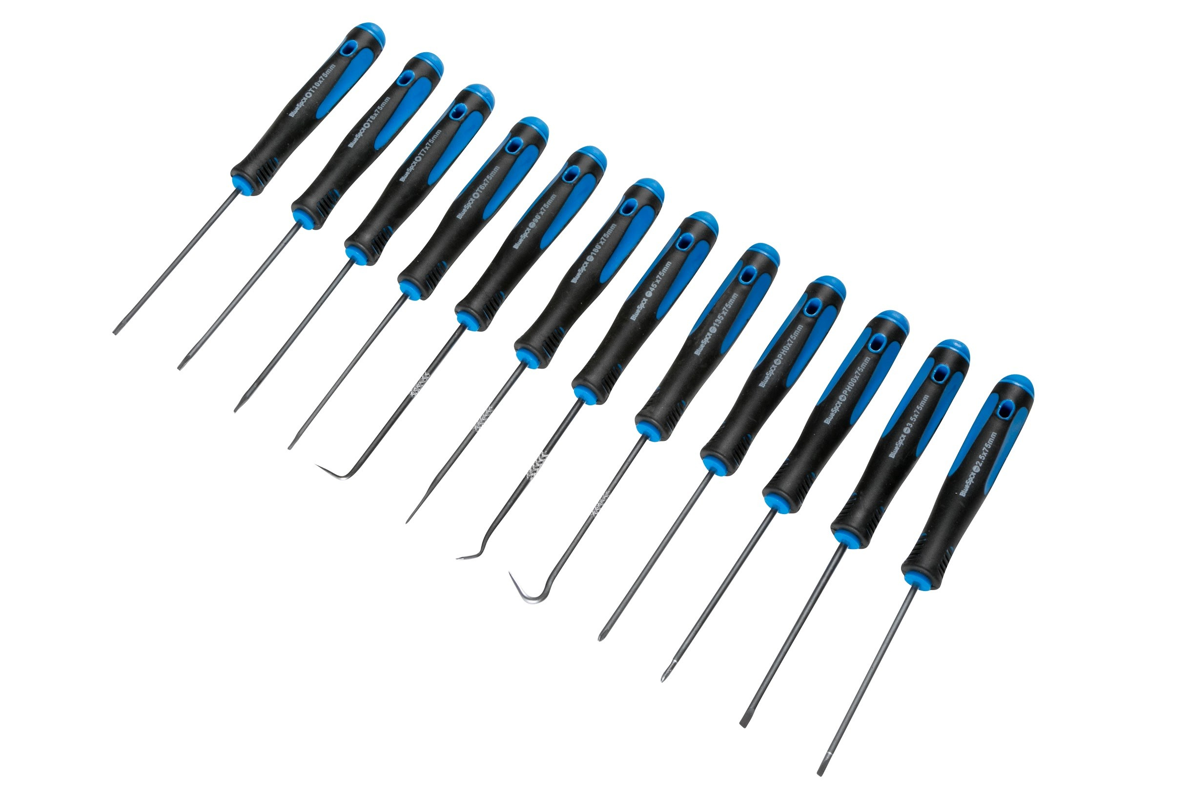 BlueSpot 12pc Chrome Vanadium Precision Screwdriver & Pick Set O-Ring Seal Tool - Image 2