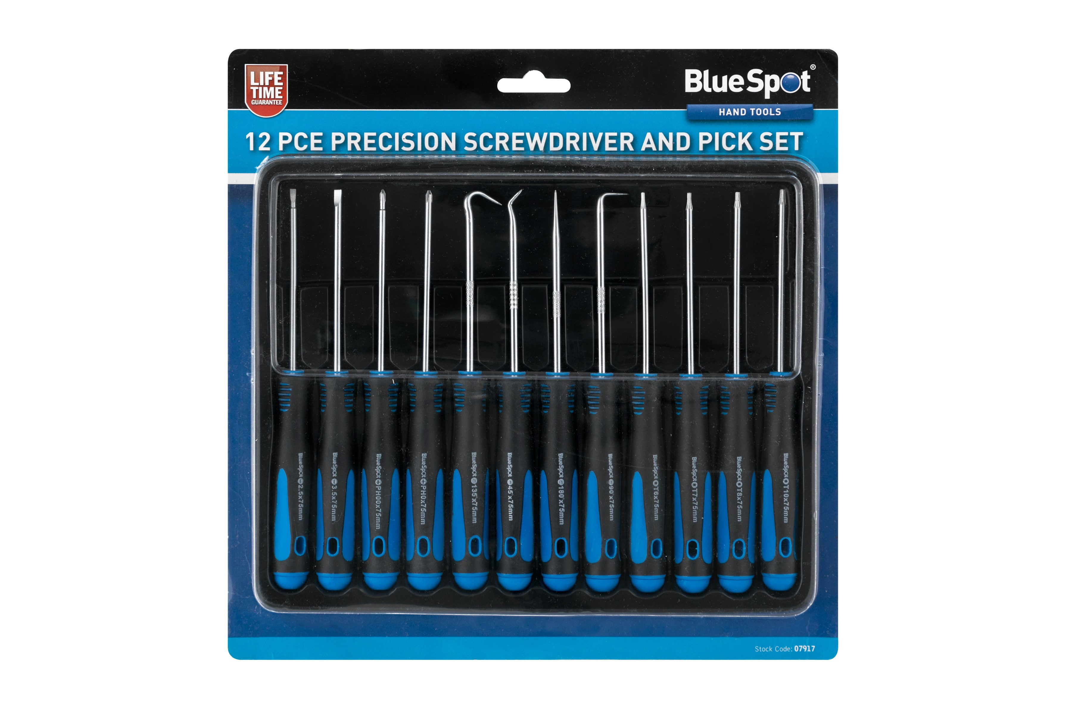 BlueSpot 12pc Chrome Vanadium Precision Screwdriver & Pick Set O-Ring Seal Tool