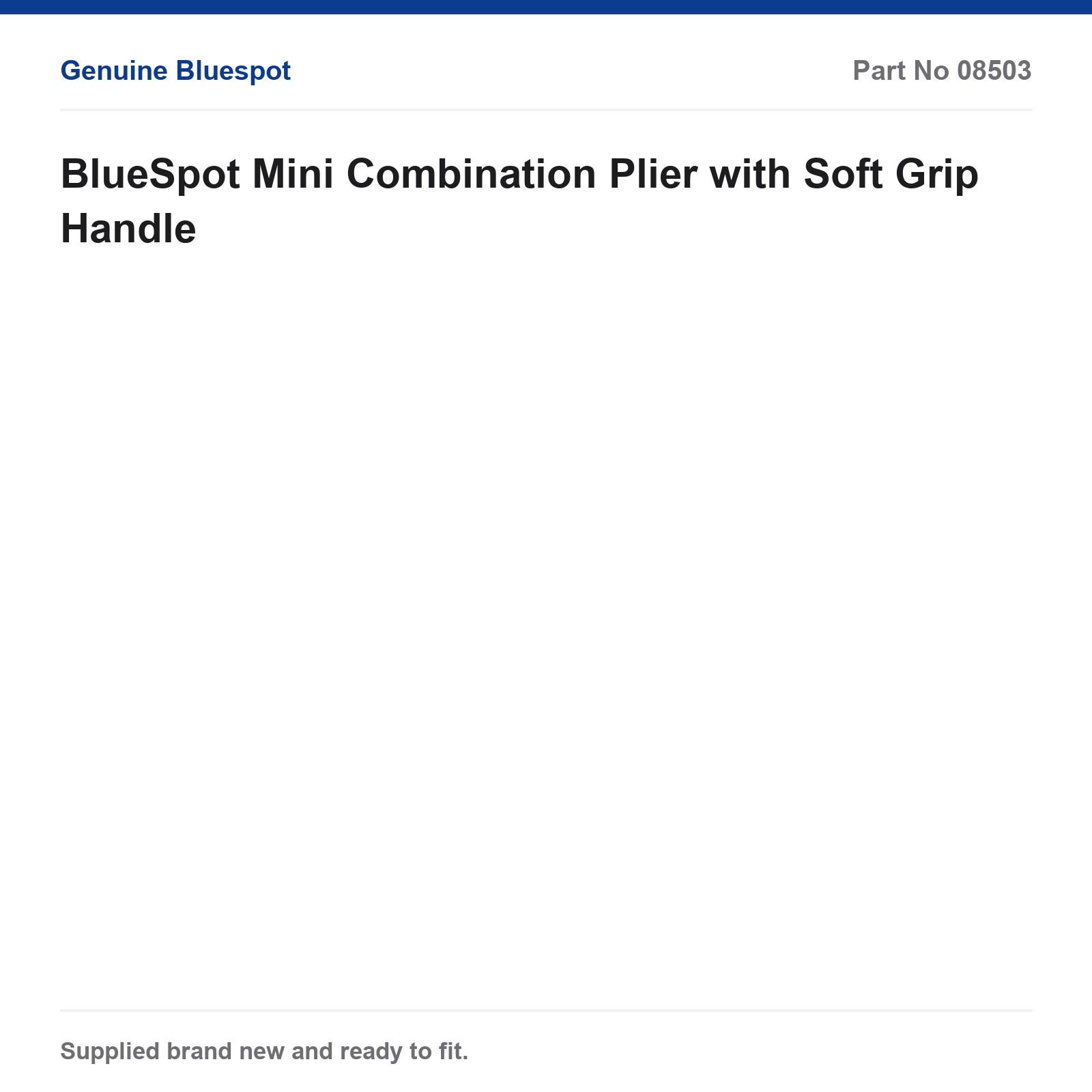 BlueSpot Mini Combination Plier Soft Grip Handle - Image 2