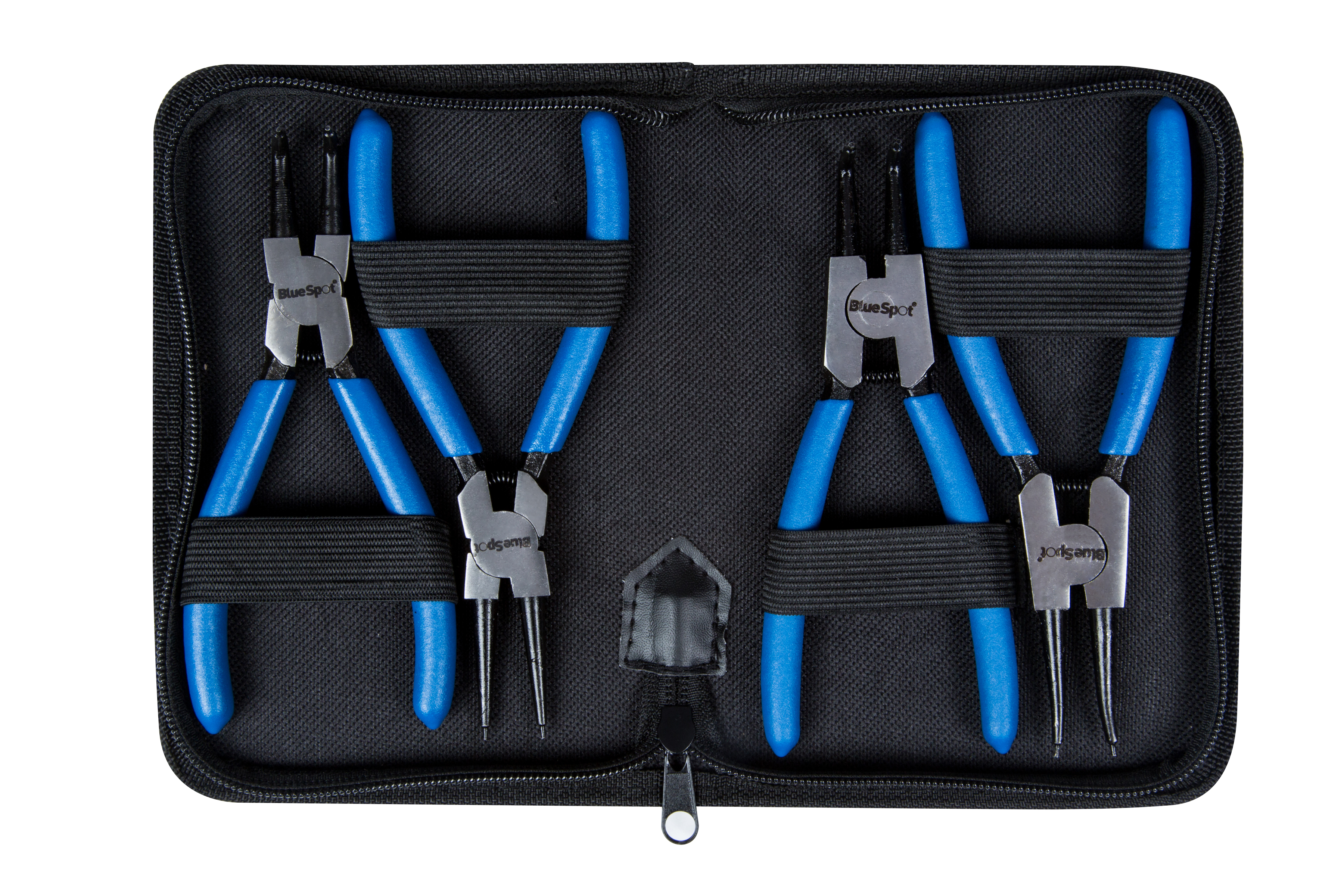 BlueSpot 4pc Circlip Pliers Straight 90° Int Ext Carbon Steel Wallet - Image 2