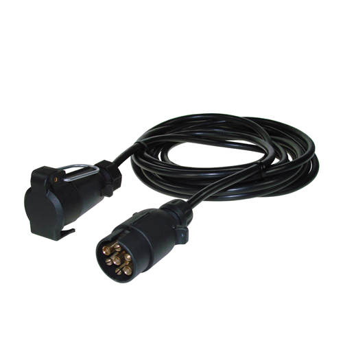 Maypole 7 Pin Trailer Extension Lead 6m Plug to Flying Socket