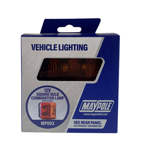 Maypole 12V Square Combination Lamp Trailer Truck Lorry Stop Tail Indicator