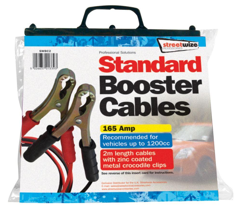 Streetwize Premium Booster Cables 2m 165 Amp Metal Clips