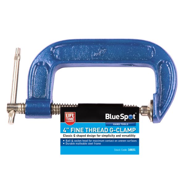 BlueSpot 100mm 4in Fine Thread G-Clamp Vice Woodwork