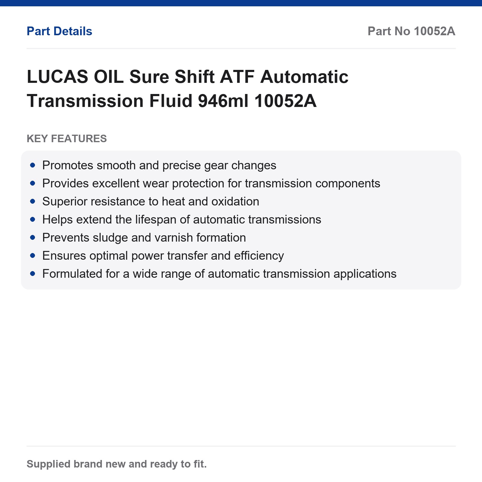 LUCAS OIL Sure Shift Automatic Transmission Fluid 946ml 10052A - Image 3