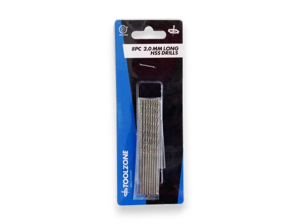 Toolzone 8PC 2mm Long Series HSS Drill Bit Set - Image 3