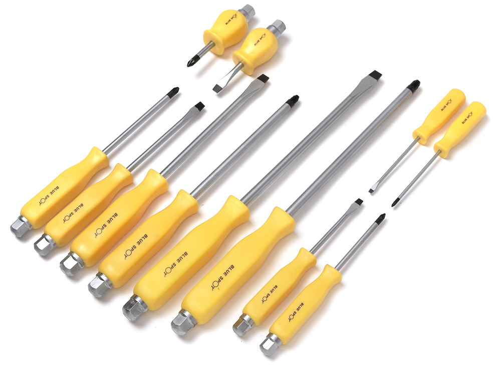 BlueSpot 12pc Hex Bolster Screwdriver Set Chrome Vanadium - Image 2