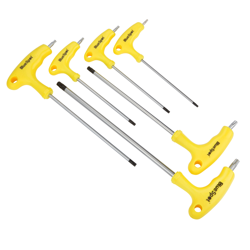 BlueSpot 6pc T-Handle Torx Wrench Set T10-T40 CrV Comfort Grips - Image 2
