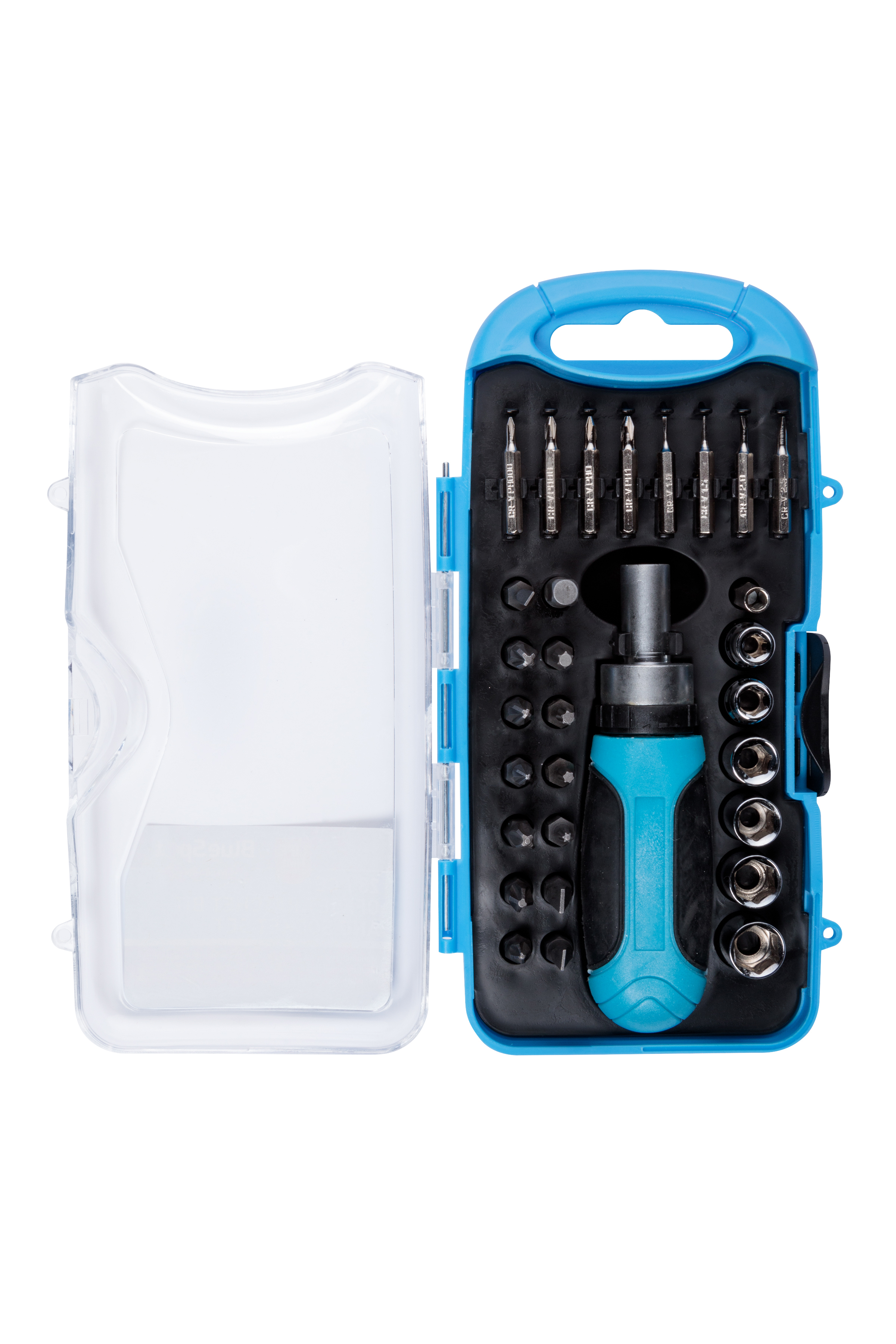BlueSpot 30pc Ratchet Screwdriver Socket Set 1/4″ Carbon Steel Chrome Vanadium