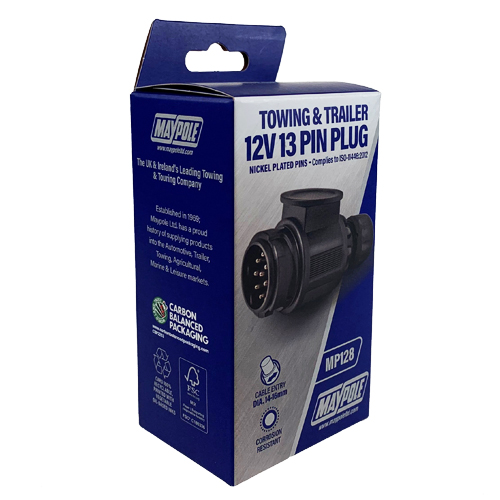 Maypole 12V 13 Pin Plastic Trailer Plug Caravan Towing Towbar