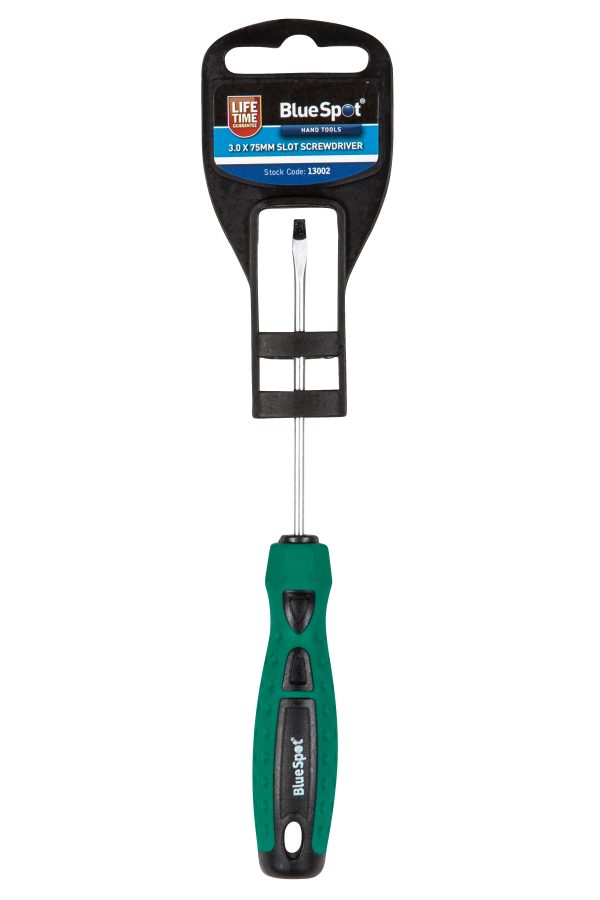 BlueSpot 3.0 x 75mm Slotted Screwdriver Chrome Vanadium