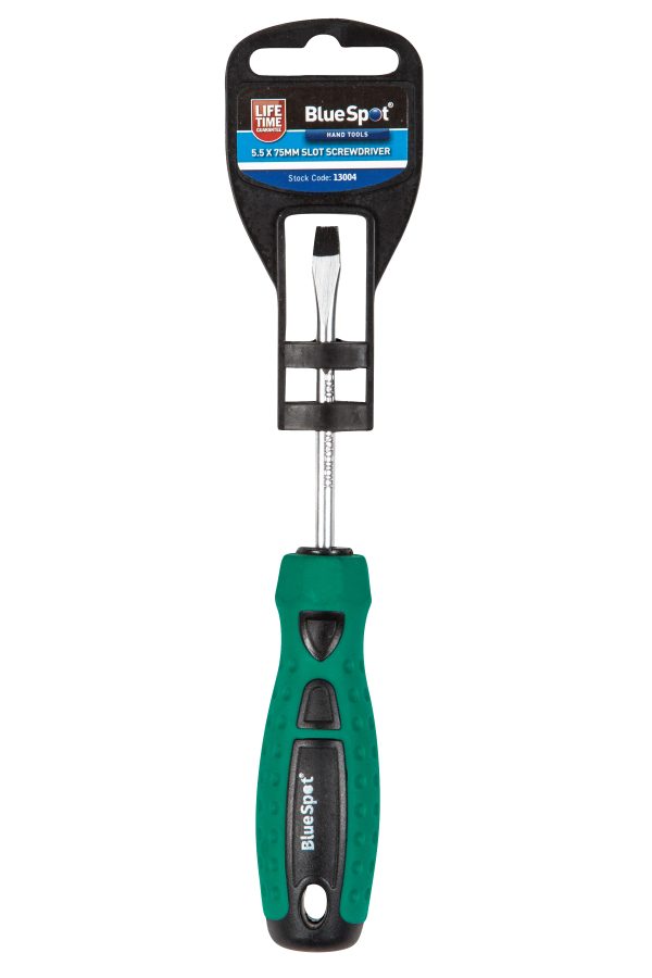 BlueSpot Slotted Screwdriver 5.5 x 75mm Chrome Vanadium