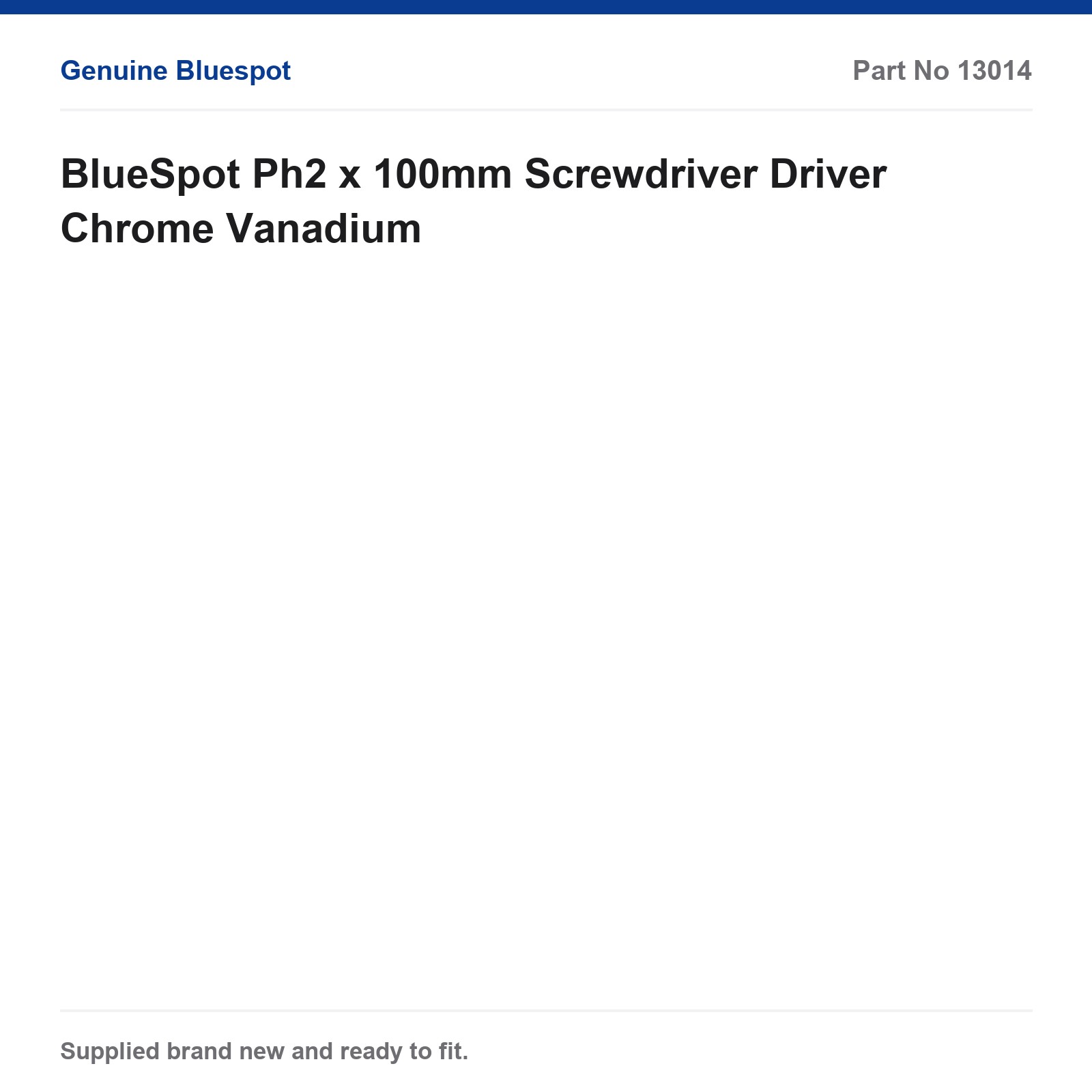 BlueSpot PH2 Screwdriver 100mm Chrome Vanadium - Image 4