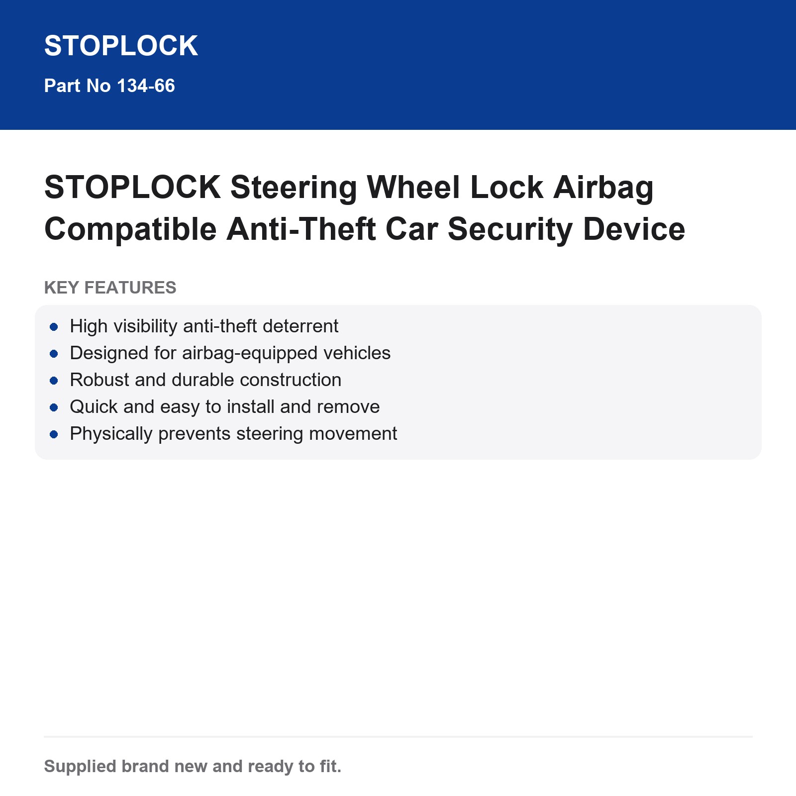 STOPLOCK Steering Wheel Lock Airbag Compatible Anti-Theft - Image 4