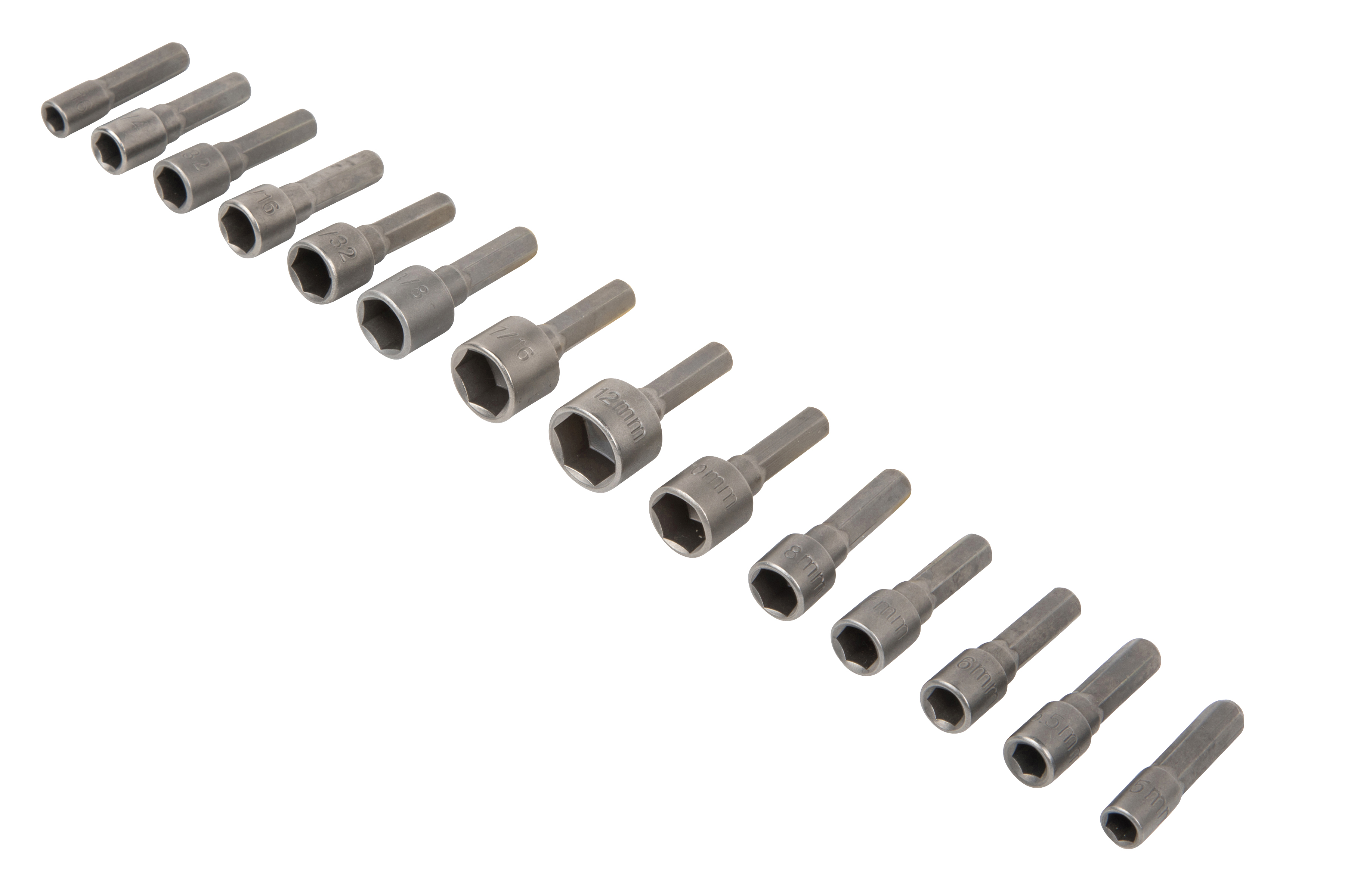 BlueSpot 14pc Nut Driver Set 1/4" Power Tool Metric Imperial Chrome Vanadium - Image 2