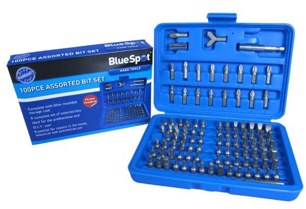 BlueSpot 100pc Security Screwdriver Bit Set Chrome Vanadium Storage Case