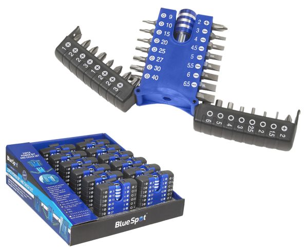Screwdriver Bit Set BlueSpot 33pc Compact With Chuck