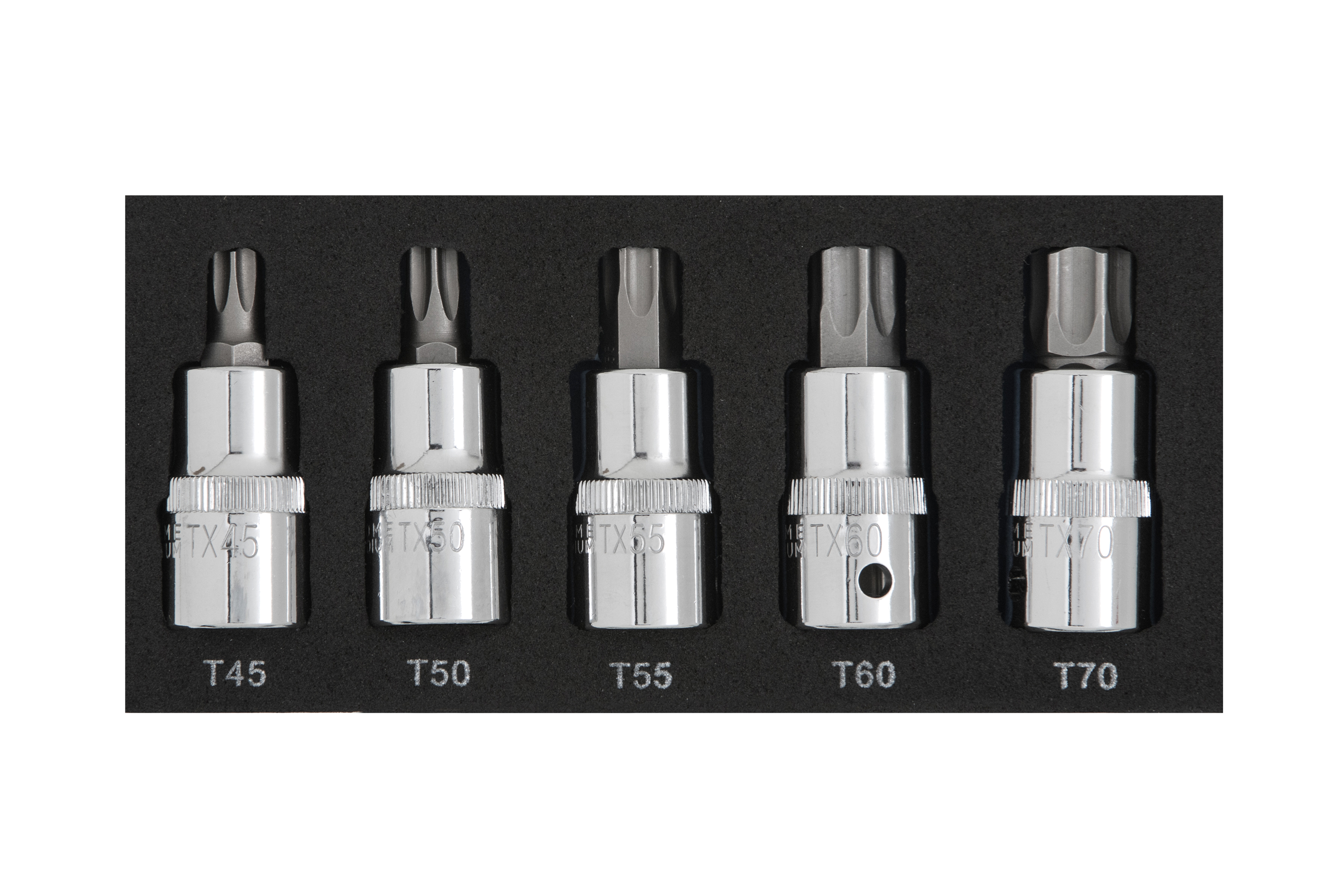 BlueSpot 5pc 1/2" Torx Bit Set (T45-T70) (EVA FOAM) - Image 2