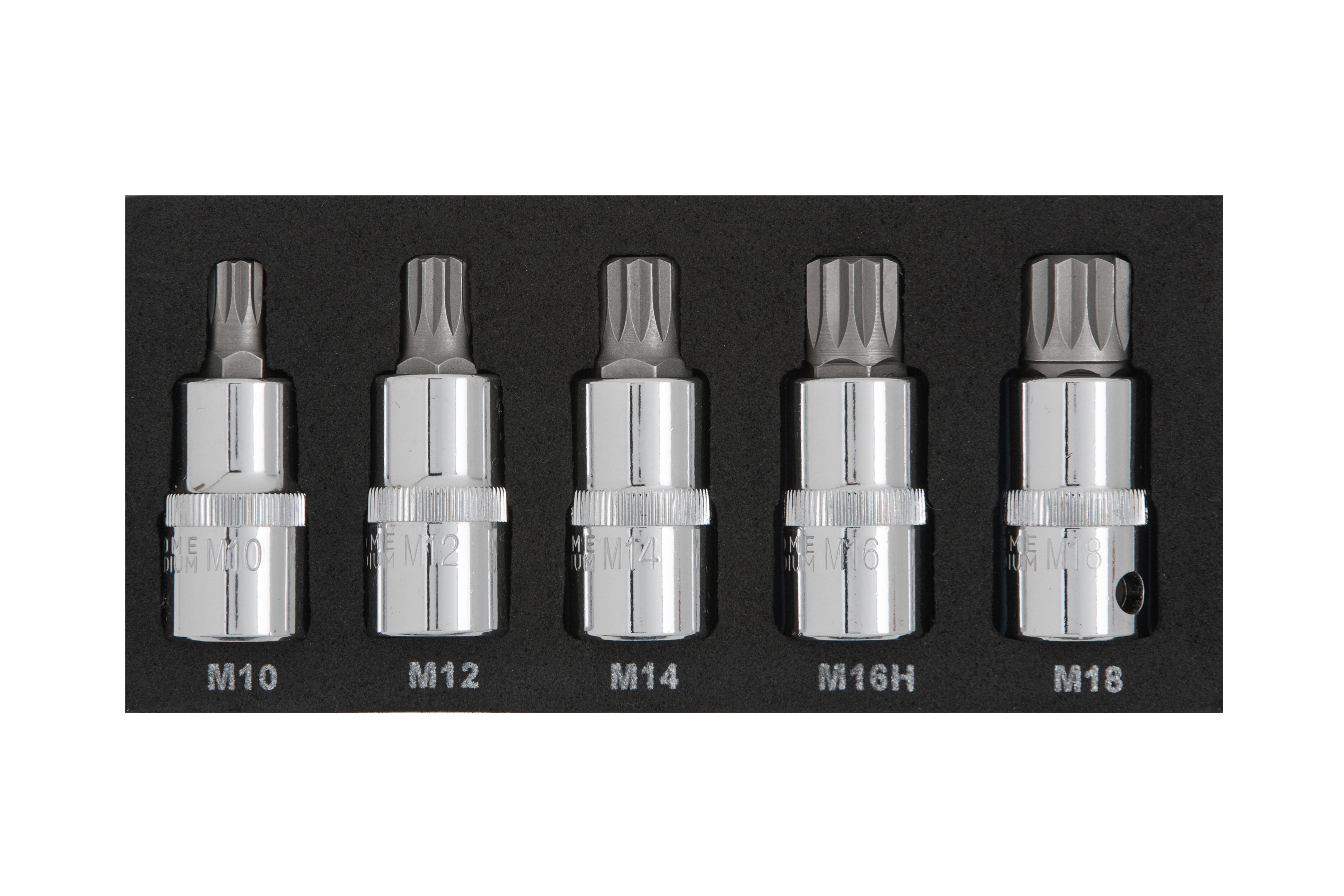 BlueSpot 5pc 1/2″ Spline Bit Set (M10-M18) (EVA FOAM)