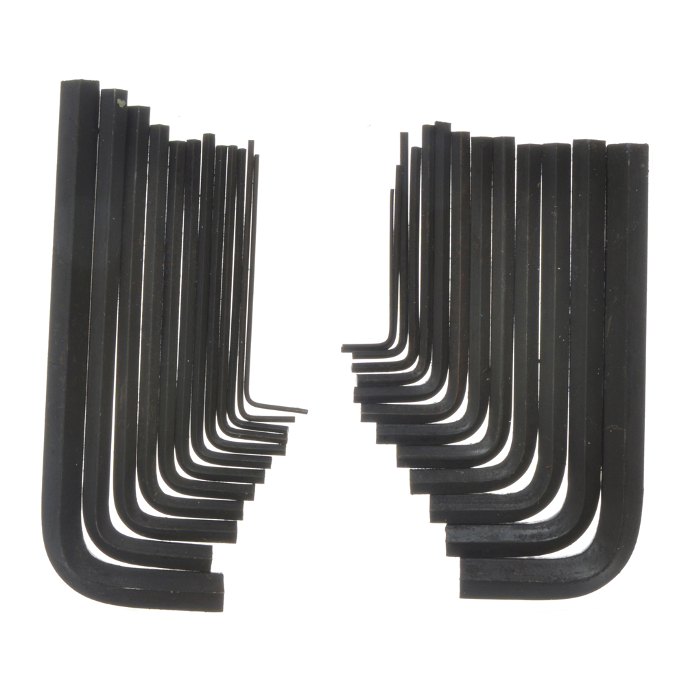BlueSpot 25pc Metric and Imperial Hex Key Wrench Set With Pouch (1-10mm) - Image 2