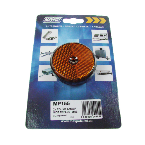Radex Round Amber Reflector Trailer Caravan Universal Safety Marker
