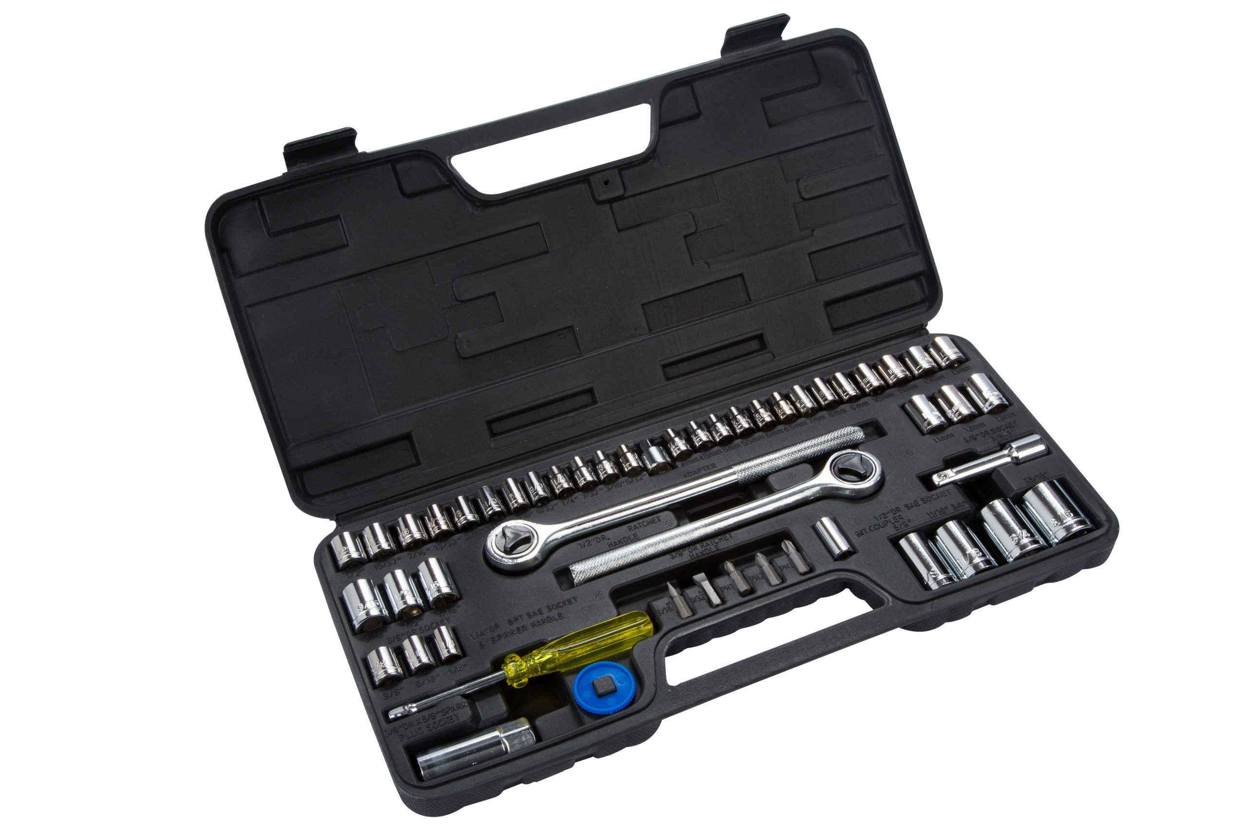 BlueSpot 52pc Socket Set 1/4" 3/8" 1/2" Dr 4-13mm 1/4-13/16" - Image 2