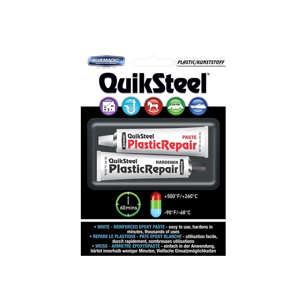 QUIKSTEEL Plastic Epoxy Paste Repair Glue 2x 1oz Tubes - Image 2