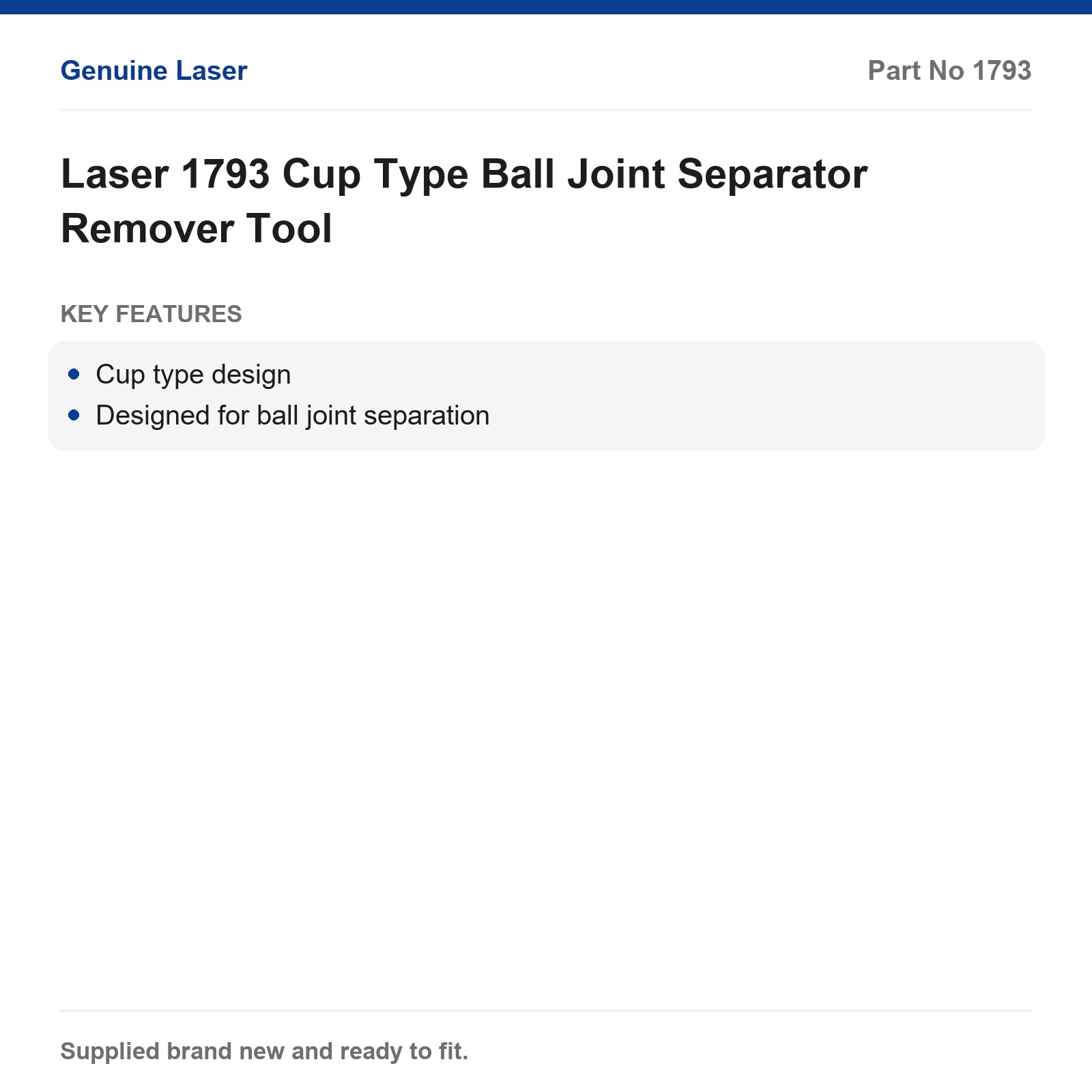 Laser 1793 Ball Joint Separator Cup Type Tool - Image 2