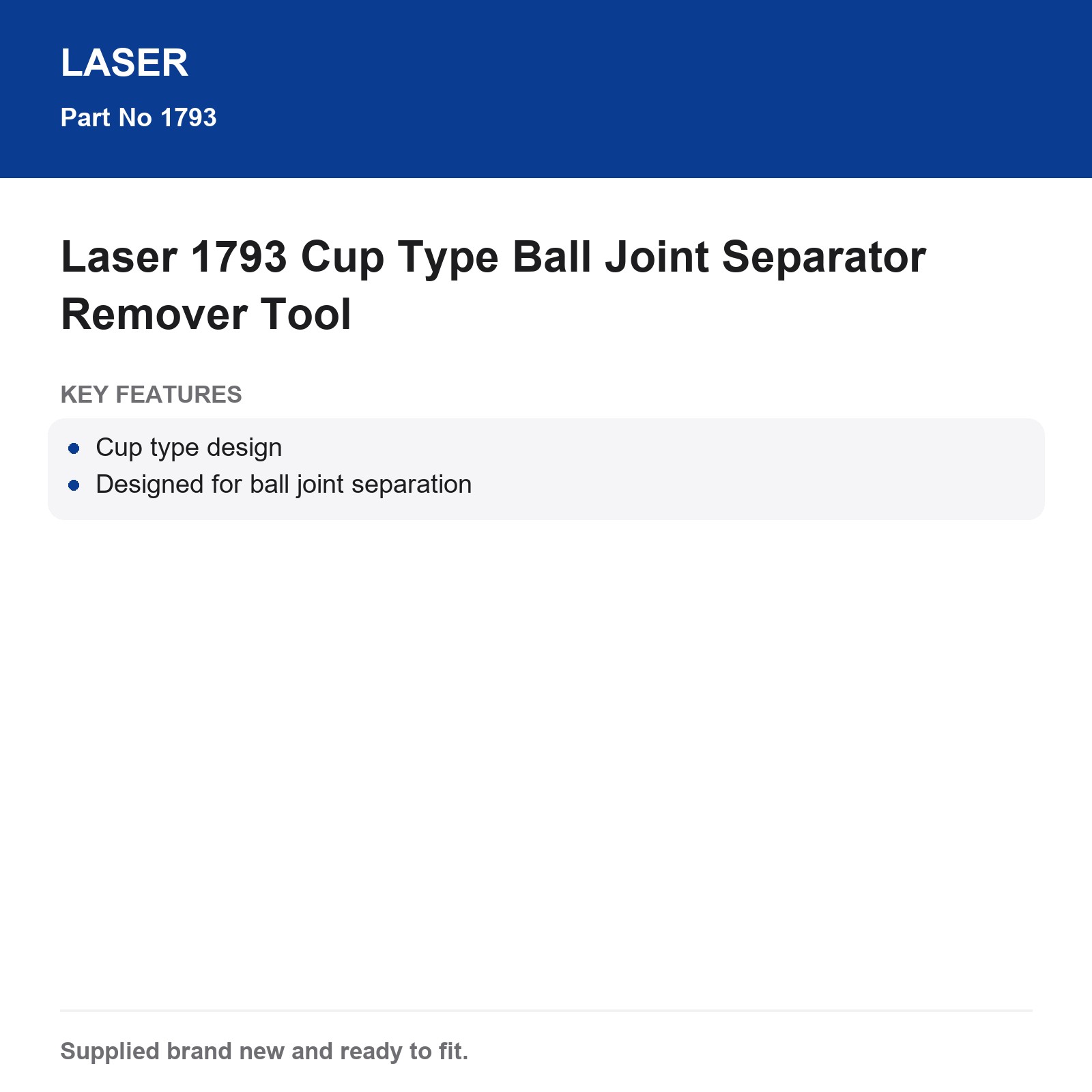 Laser 1793 Ball Joint Separator Cup Type Tool - Image 3