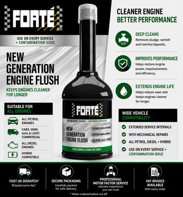 FORTE Engine Flush Cleaner Cleans Protects Engine Oil System