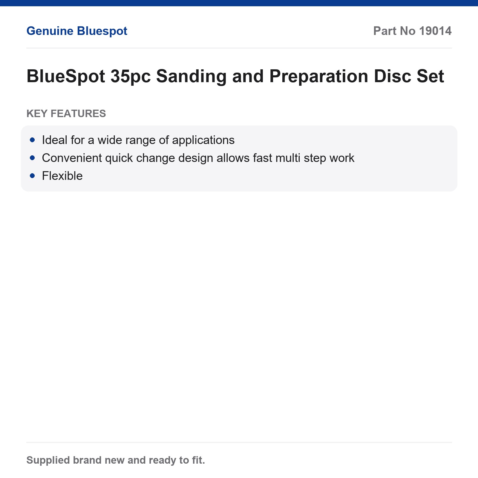 BlueSpot 35pc 2" Abrasive Sanding, Nylon, Sandpaper & Diamond Disc Set 1/4" QC - Image 3