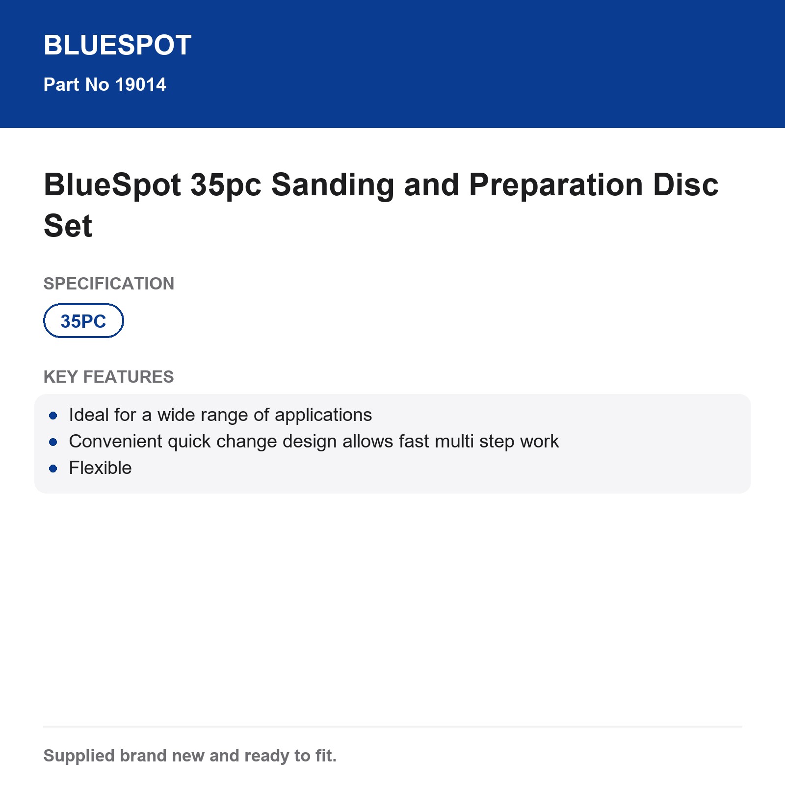 BlueSpot 35pc 2" Abrasive Sanding, Nylon, Sandpaper & Diamond Disc Set 1/4" QC - Image 4