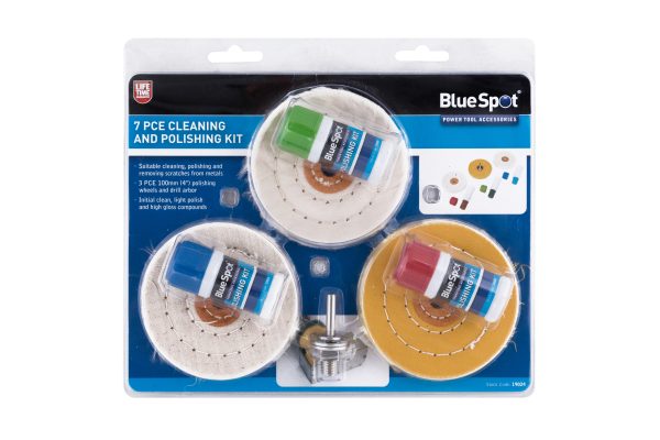 BlueSpot 7pc Metal Cleaning Polishing Kit Drill Scratch Removal