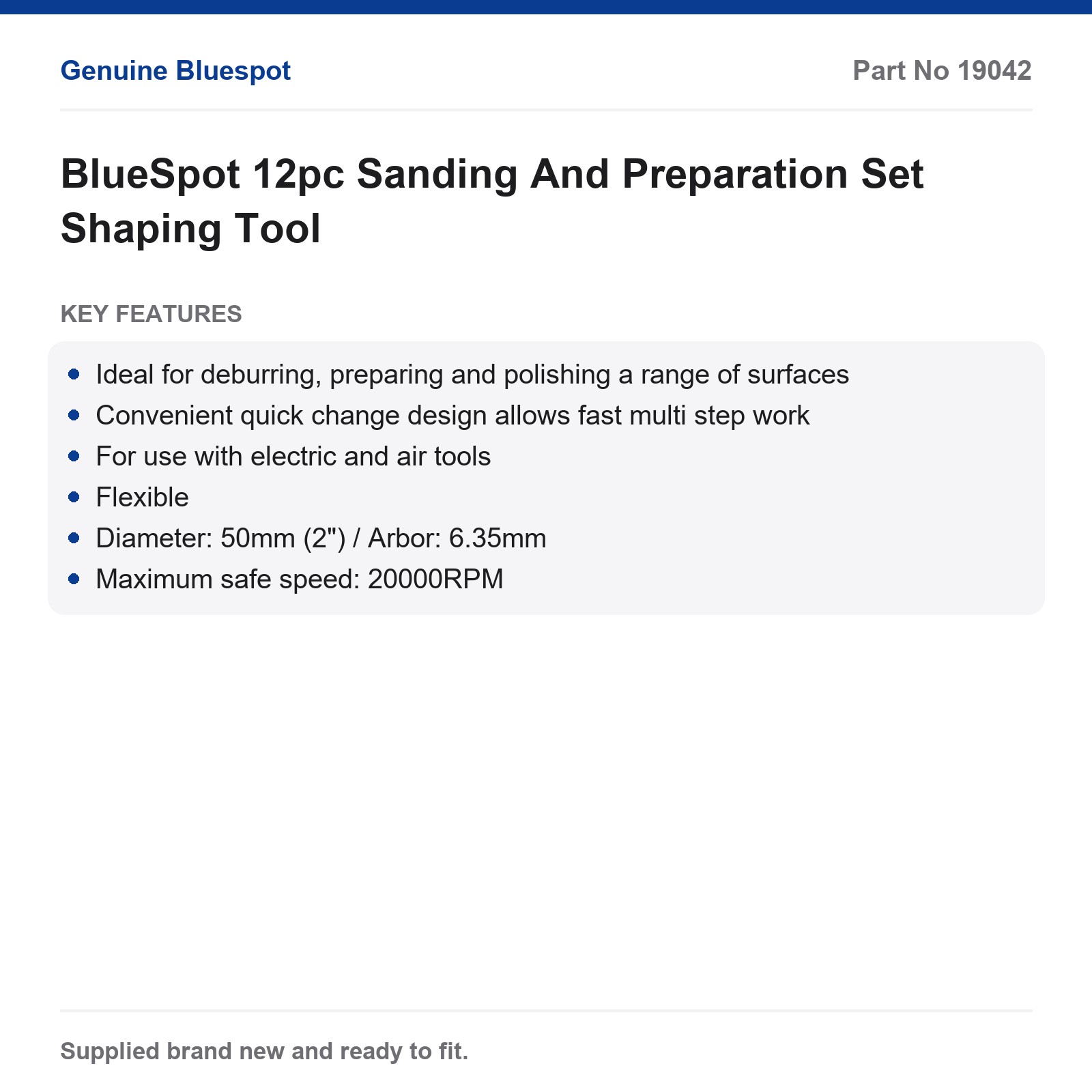BlueSpot 12pc Sanding Preparation Discs Set 50mm 2" Quick Change - Image 4