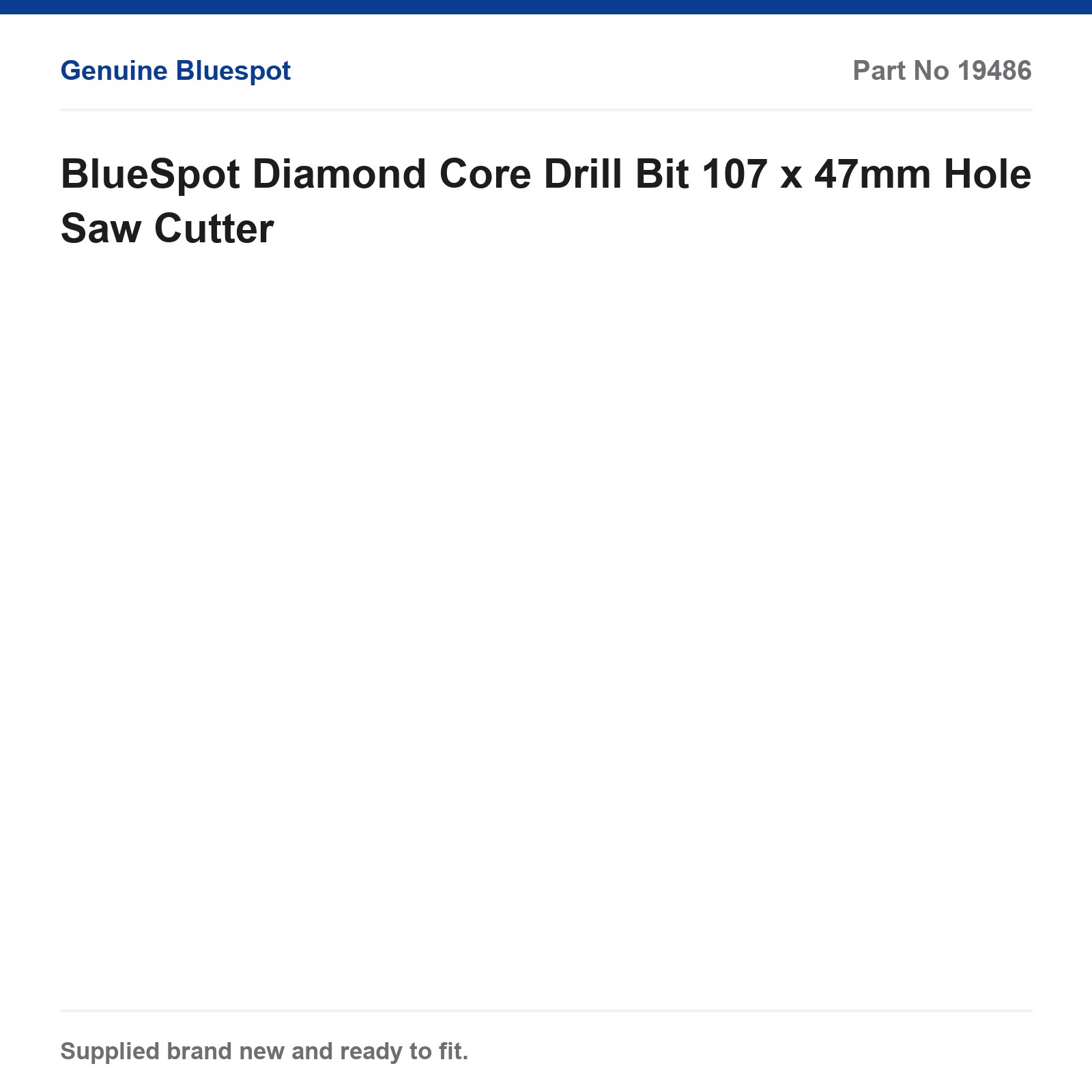 BlueSpot Diamond Core Drill Bit 107 x 47mm Hole Saw Cutter - Image 2