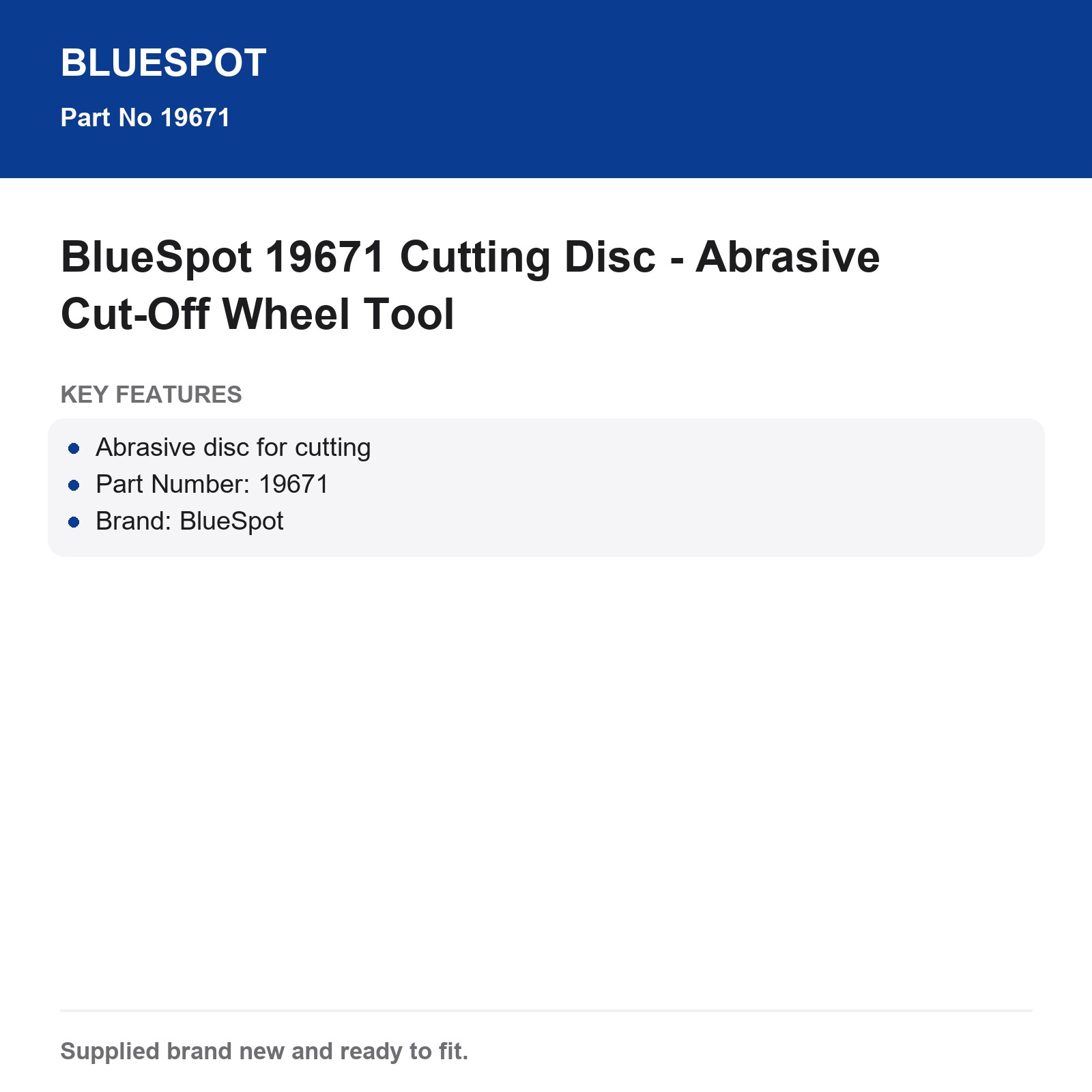 BlueSpot 19671 Cutting Disc Abrasive Cut-Off Wheel - Image 4