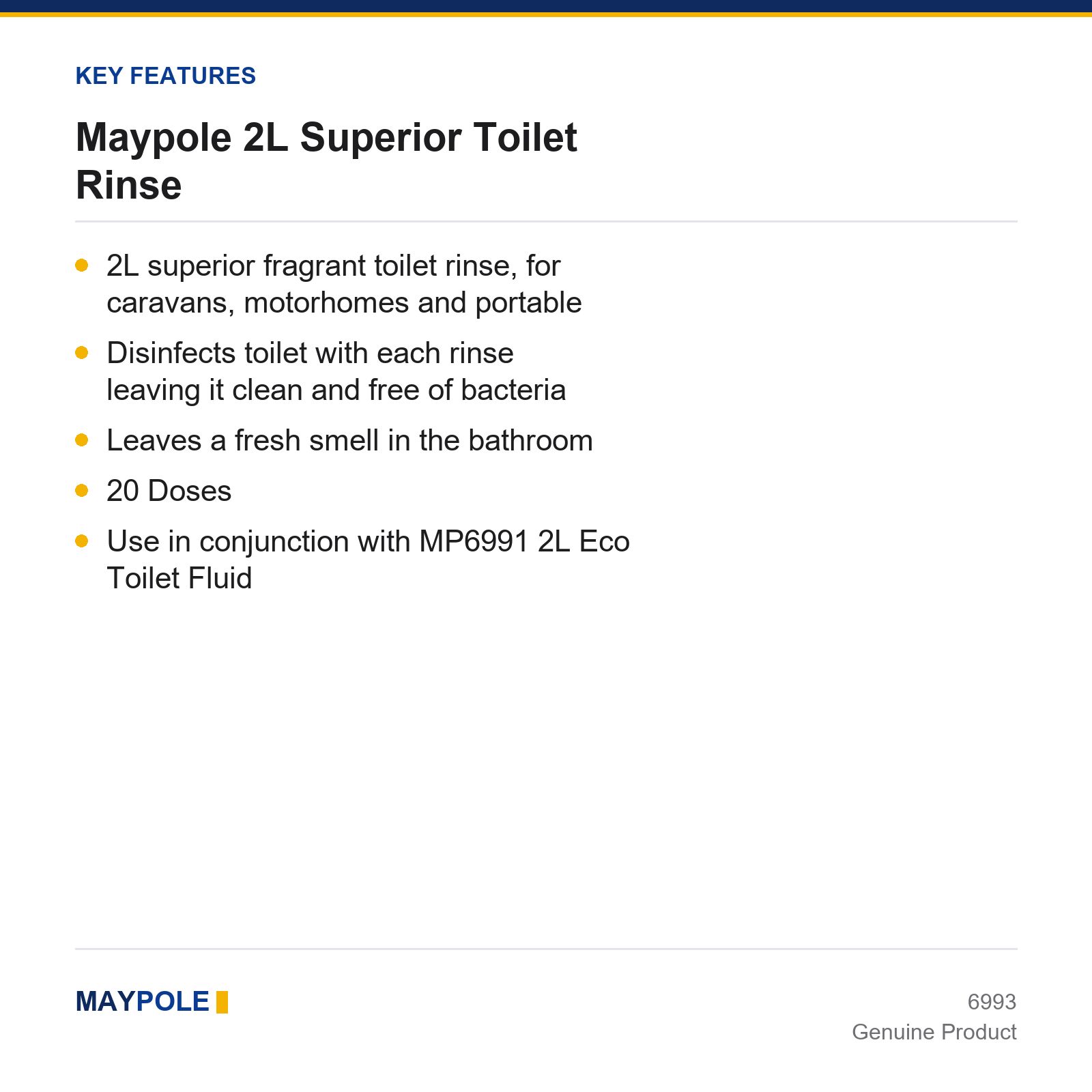 Caravan Motorhome Camping Toilet Rinse Superior Chemical Maypole 2L - Image 2