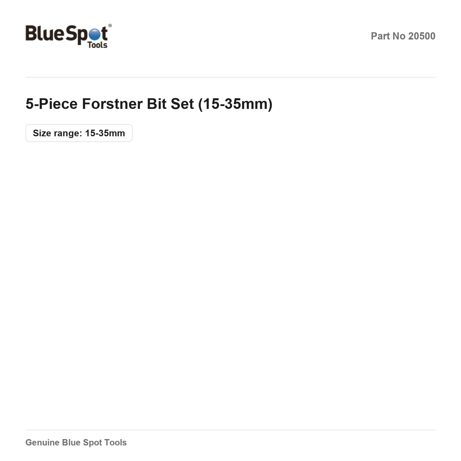 BlueSpot 5-Pc Forstner Bit Set 15-35mm Wood Drill Auto Trim Hinge Tools - Image 3